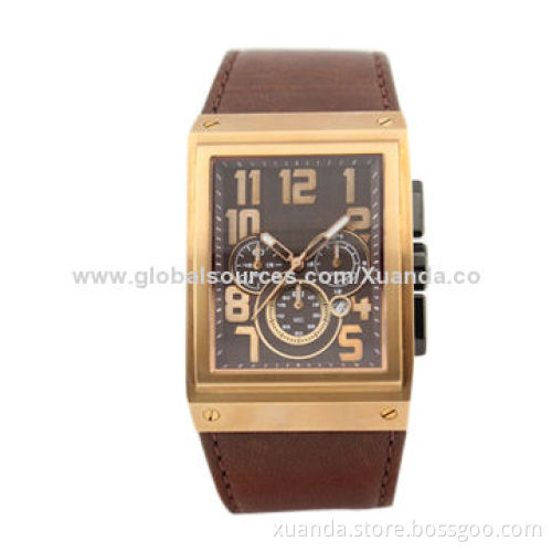 Watch, 316L IP gold steel case, Swiss automatic movement multifunction best gift for business man